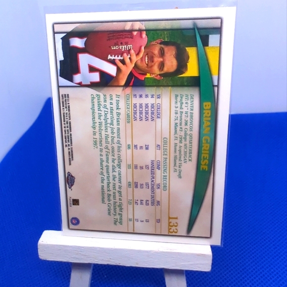 BRIAN GRIESE 1998 Topps Chrome 🏈 ROOKIE CARD #133 DENVER BRONCOS - Picture 3 of 5